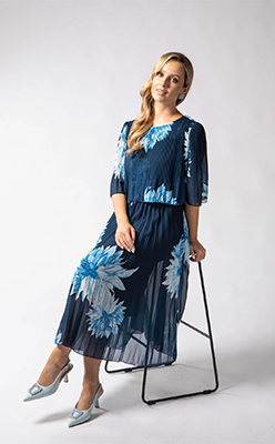 Emporium Blossom Plisse Pleated Pop Over Dress<br />
