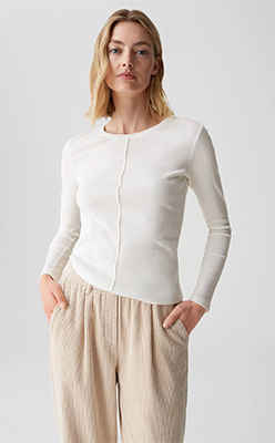 Opus Sadalie Slim ribbed Top