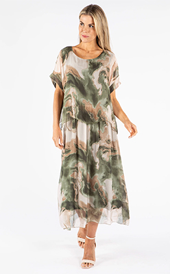 Pamela Scott Pop Over Silk Waterfall Dress
