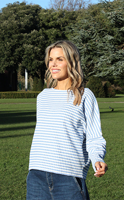 Opus Gresh knitted look Striped sweatshirt