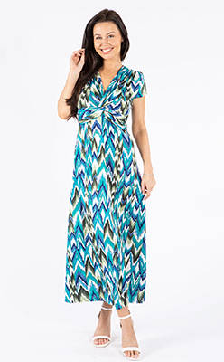 Zapara Front Knot V-Neck Dress