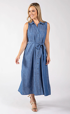 Zapara Emilia Denim Look Shirt Dress Zapara Emilia Denim Look Shirt Dress<br />