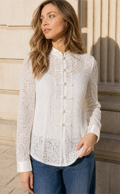 The Trend Room Oriental Style Lace Top The Trend Room Oriental Style Lace Top<br />