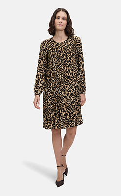 Betty Barclay Plisse Pleated Leopard Dress