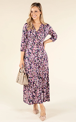 Zapara Abstract Paint Design Wrap Dress