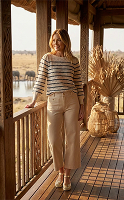 Zapara Lucy Striped Knit Jumper