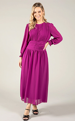 Emporium Plisse Pleated Midi Dress