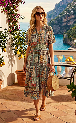 Stella Mosaic Print Dress