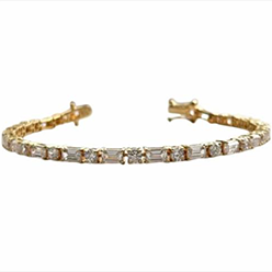 Desert-Diamonds---NEW-Baguette-and-Brilliant-cut-Tennis-Bracelet-IN-YELLOW