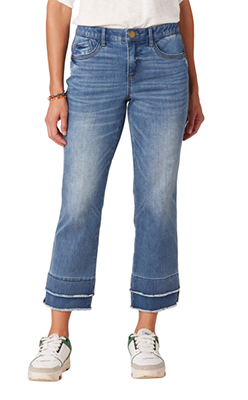 Pamela-Scott---Democracy-Ab-solution-Mid-Rise-Blue-Double-Layer-Fray-Hem-Kick-Flare-Jeans---PRE-ORDER-ONLY-(Ships-24th-April)