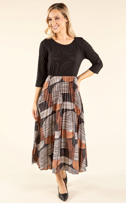 Pamela-Scott---Emporium-Ribbed-Bodice-Abstract-Print-Dress