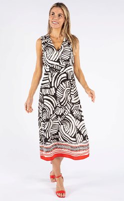 Pamela-Scott---Sophie-B-Abstract-Print-Wrap-Bodice-Dress