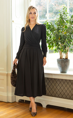 Pamela-Scott---Zapara-Faux-Wrap-Midi-Dress