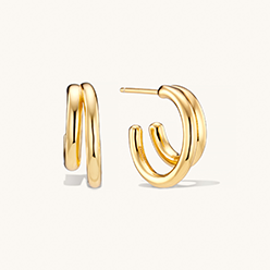 Classic Layered Hoops in Gold