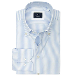 Louis Copeland Buttondown Stripe Shirt Blue