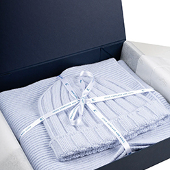 Louis Copeland Luxury Hat & Scarf Gift Set Blue