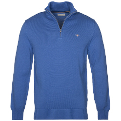 Gant Casual Cotton Half-Zip Sweater Rich Blue