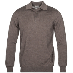 Louis Copeland<br />
Merino Long Sleeve Polo Brown