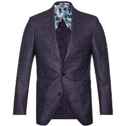 Louis Copeland Red Subtle Check Sports Jacket Navy