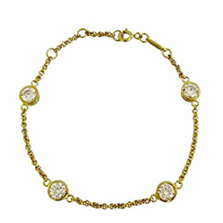 Desert-Diamonds---NEW-Bezel-Set-Four-Round-Brilliant-Bracelet-in-YELLOW