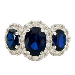 Desert-Diamonds---NEW-Three-Stone-Halo-Oval-Ring-with-Sapphires