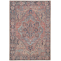 Kukoon-Rugs---Flatwoven-Washable-Red-Distressed-Traditional-Rug---Savanna