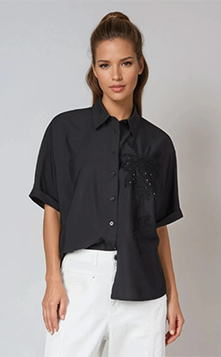 Nina's-Boutique---Marc-Aurel-5351A-11180-900001-Short-Sleeved-Blouse-With-Embroidery