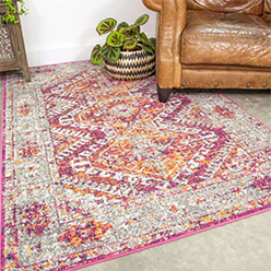 Fuschia Pink Oriental Distressed Rug Fuschia Pink Oriental Distressed Rug<br />