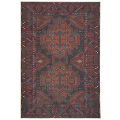 Flatwoven Washable Brown Distressed Boho Rug- Caris Flatwoven Washable Brown Distressed Boho Rug- Caris<br />