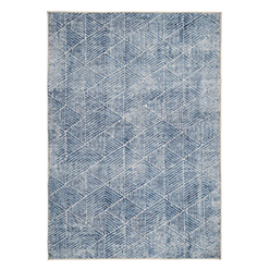 Washable Blue Geometric Rug - Plato Washable Blue Geometric Rug - Plato<br />