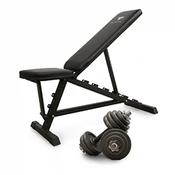 Hit Fitness Adjustable Dumbbells & Weight Bench<br />
