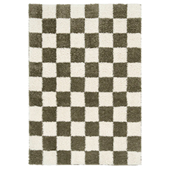 Soft Green Checkerboard Shaggy Rug - Josie Soft Green Checkerboard Shaggy Rug - Josie<br />