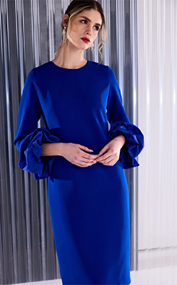 Kate Cooper KCAW26149 Round Neck Dress With Ruched Metal Cuff Detail<br />
