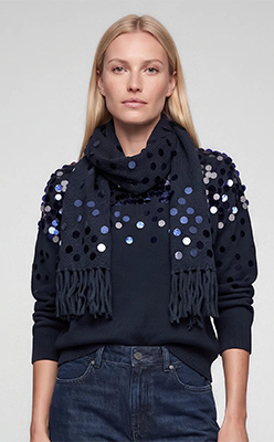 Marc Aurel 9167A-11451-500044 Knitted Scarf With Sequin Embroidery Marc Aurel 9167A-11451-500044 Knitted Scarf With Sequin Embroidery<br />