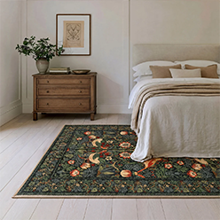 Kukoon-Rugs---Washable-Strawberry-Thief-Navy-Rug---William-Morris