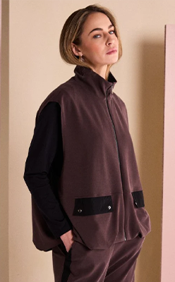 Nina's-Boutique---NAYA-NAW26305-Puff-Ball-Hem-Zip-Waistcoat-With-Contrast-Pockets
