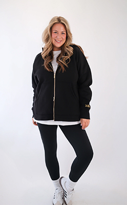 LENI FULL ZIP HOODIE BLACK