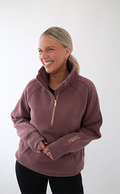 INDIE HALF ZIP MAUVE
