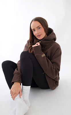 LENI FULL ZIP HOODIE BROWN<br />
